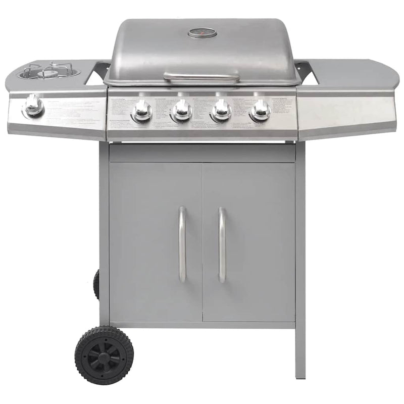 Load image into Gallery viewer, Vidaxl gasbarbecue 4+1 kookzone zilver
