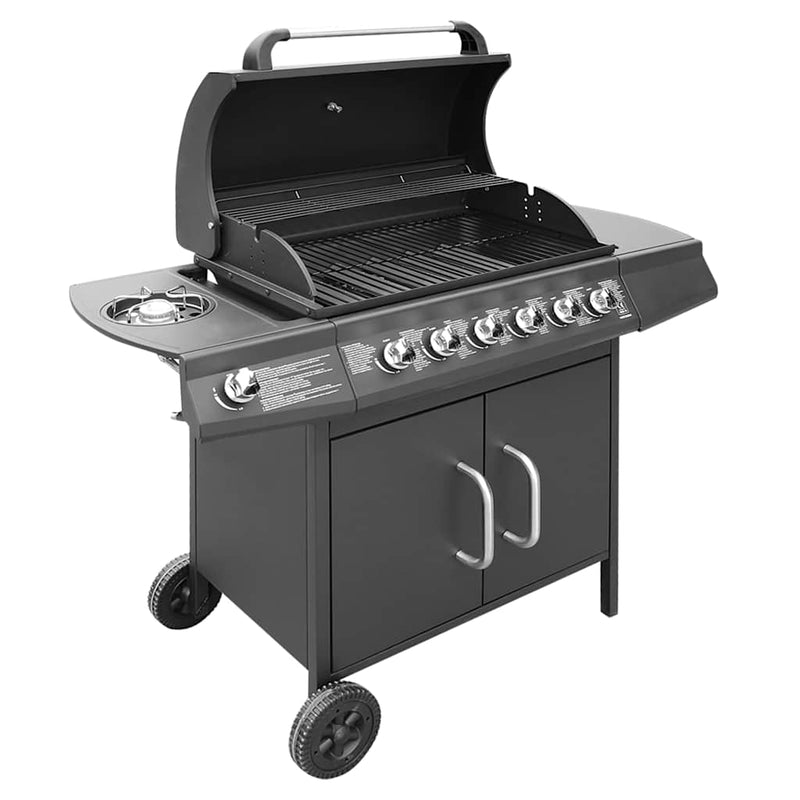 Cargue la imagen en el visor de la galería, Vidaxl gasbarbecue 6+1 kookzone zwart
