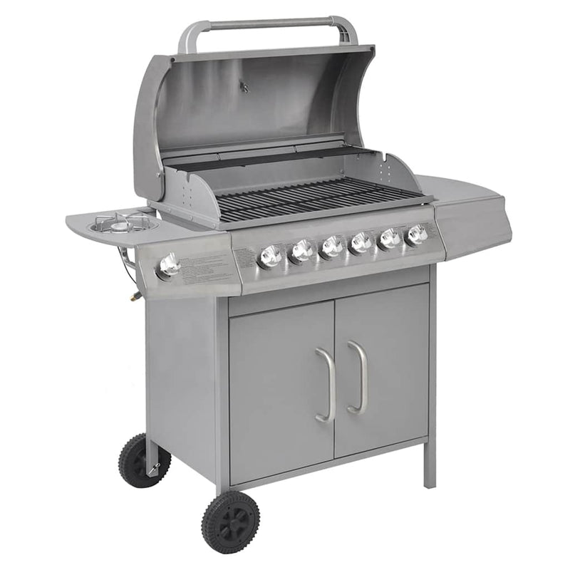 Load image into Gallery viewer, Vidaxl gasbarbecue 6+1 kookzone zilver
