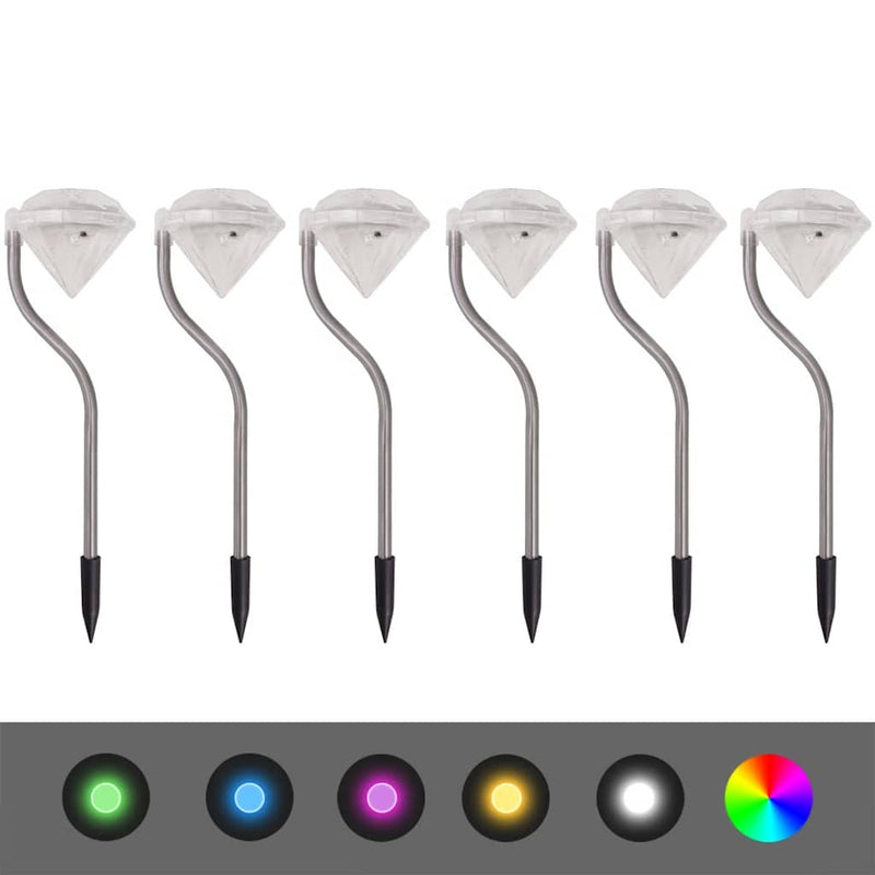 Afbeelding laden in galerijviewer, Vidaxl zonne-energie led tuinlamp 6 stuks 9x7,8x29,5 cm
