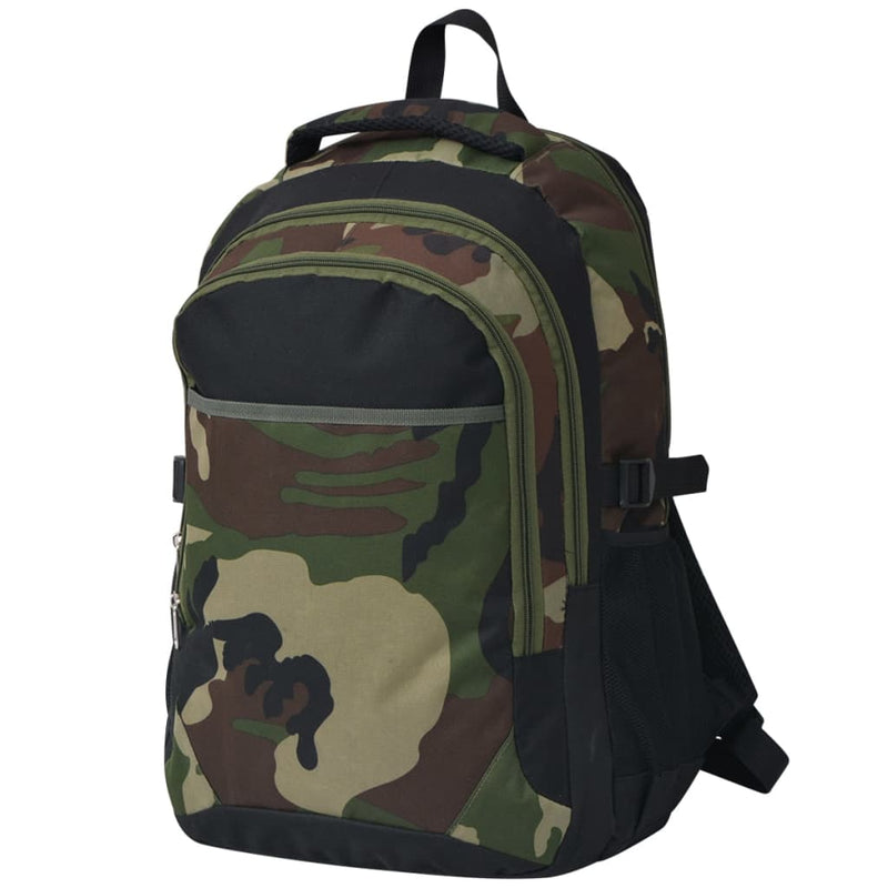 Load image into Gallery viewer, Vidaxl rugzak voor school 40 l zwart en camouflage
