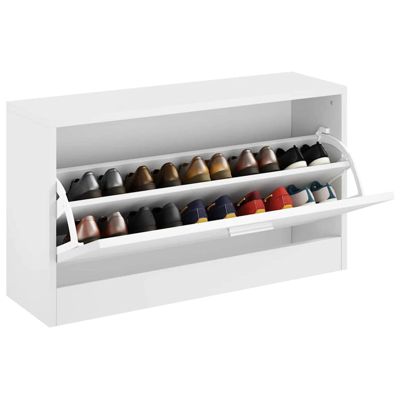 Load image into Gallery viewer, Vidaxl schoenen opbergkast 80x24x45 cm wit
