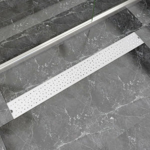 Vidaxl doucheafvoer rechthoekig bubbel 1030x140 mm roestvrij staal