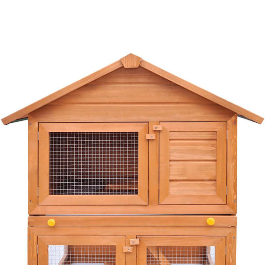 Vidaxl buitenkonijnenhok houten kooi 3 lagen