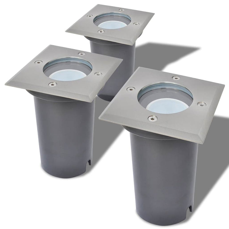 Load image into Gallery viewer, Vidaxl led-grondspots buiten 3 stuks vierkant
