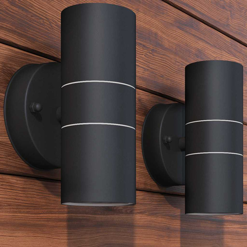 Load image into Gallery viewer, VidaXL LED-wandlamp buiten op- neerwaarts RVS 2 st
