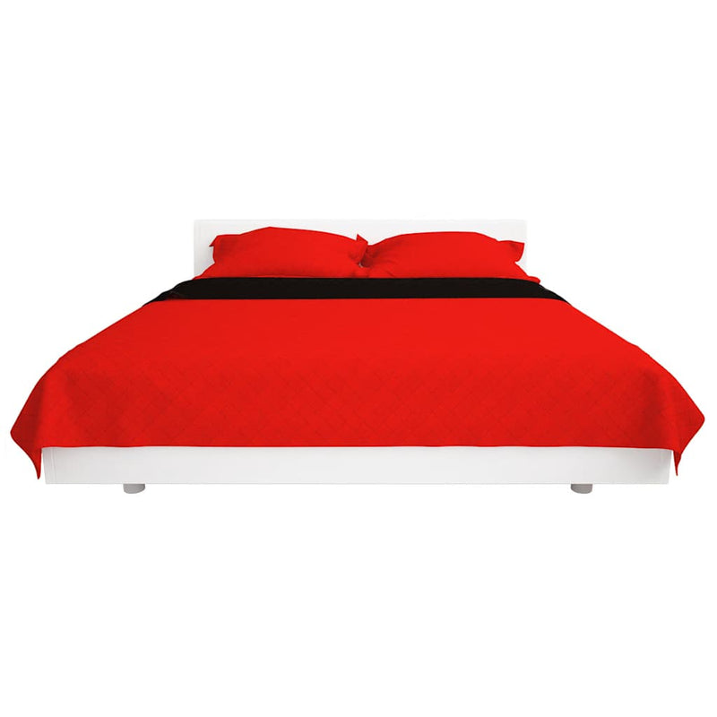 Load image into Gallery viewer, Vidaxl 131552 dubbelzijdig quilted bedspread rood en zwart 170x210 cm
