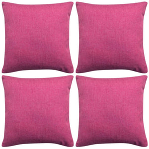 VidaXL Kussenhoezen 4 stuks linnen look roze 80x80 cm