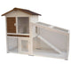 @pet konijnenhok tommy 140x65x100 cm wit en bruin 20072