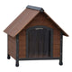 @pet hondenhok met kunststof flappen rustique 102x82x87 cm bruin