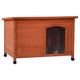 @pet hondenhok met kunststof flappen bungalow 85x57x59 cm naturel