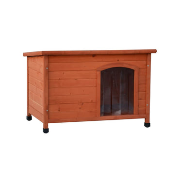 @pet hondenhok met kunststof flappen bungalow 85x57x59 cm naturel