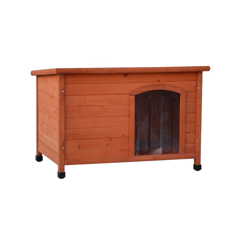 Load image into Gallery viewer, @pet hondenhok met kunststof flappen bungalow 85x57x59 cm naturel
