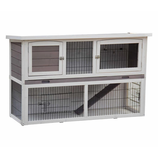 @pet konijnenhok bigfoot 137x50x85 cm hout wit
