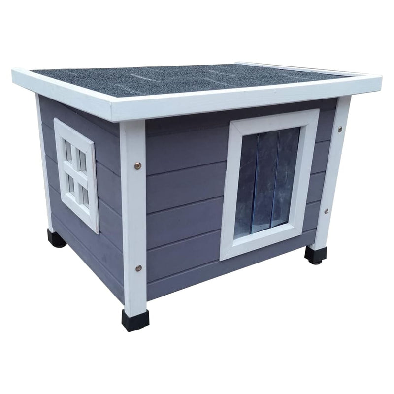 Load image into Gallery viewer, @pet kattenhok voor buiten xl 68,5x54x51,5 cm hout grijs en wit
