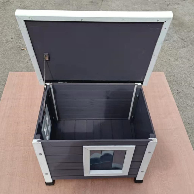 Load image into Gallery viewer, @pet kattenhok voor buiten xl 68,5x54x51,5 cm hout grijs en wit
