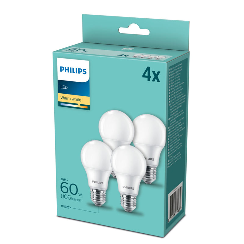 Load image into Gallery viewer, Philips led lamp 60w e27 warm wit 4 stuks
