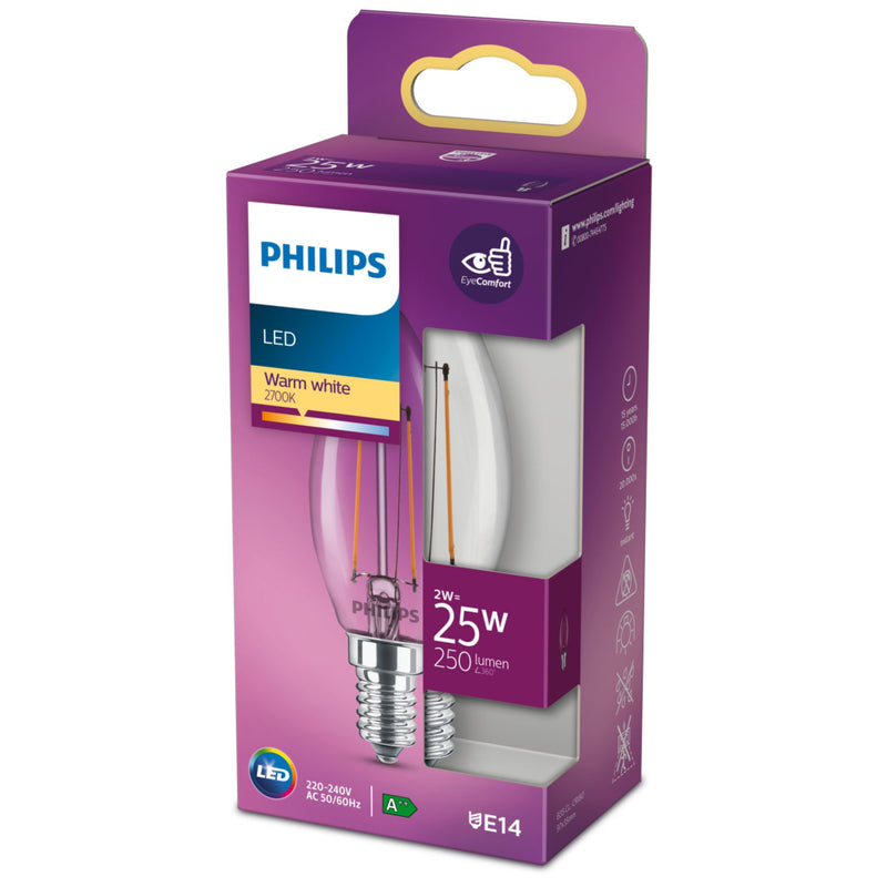 Load image into Gallery viewer, Philips led classic kaarslamp 25w b35 e14 warm wit
