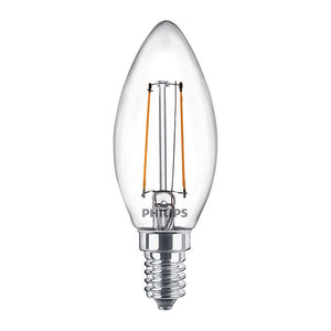Philips led lamp - kaarslamp met e14 fitting - warmwit licht: 2700k - 25w - helder glas