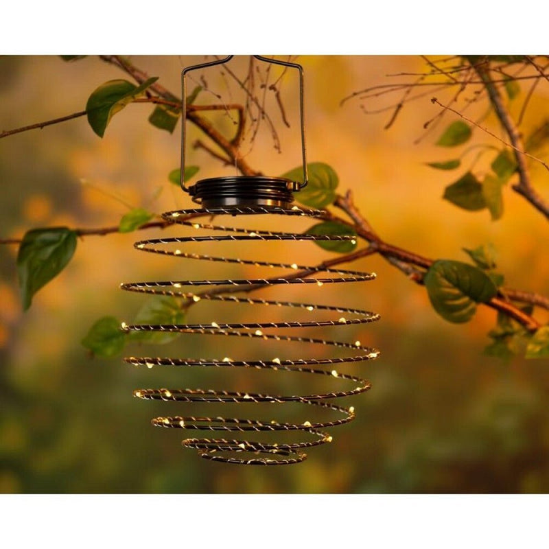 Load image into Gallery viewer, Lumineo solar led hanglamp 16 cm ijzerdraad zwart wit
