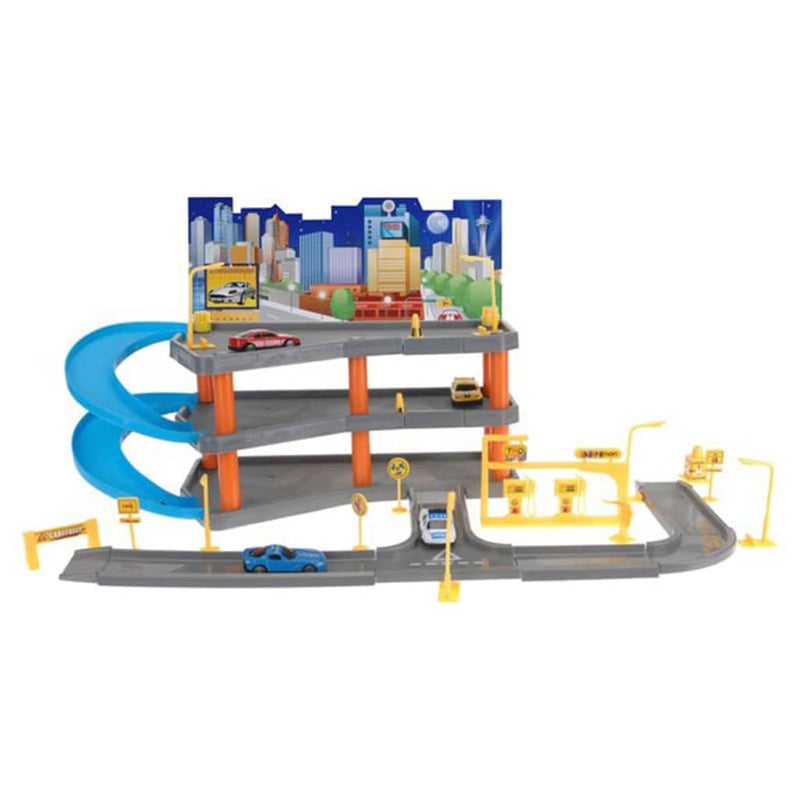 Load image into Gallery viewer, Tender Toys Tender Toys Speelgoedset met 4 auto's 62x31x33 cm grijs en blauw
