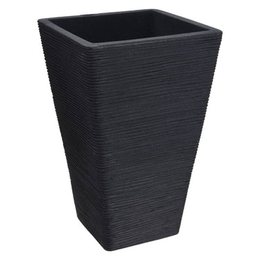 Progarden bloempot geribbeld 55 cm antracietkleurig
