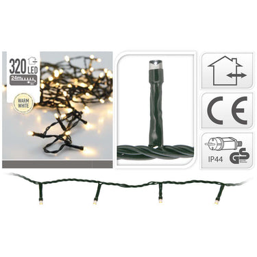 S.i.a. led verlichting 320leds 240 cm warm wit licht zwart