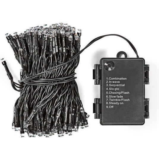 S.i.a. batterij led verlichting 48 leds 350 cm warm wit licht zwart