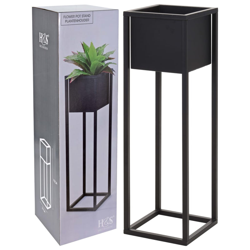 Load image into Gallery viewer, H S Collection H S Collection Bloempot op standaard 70 cm metaal zwart
