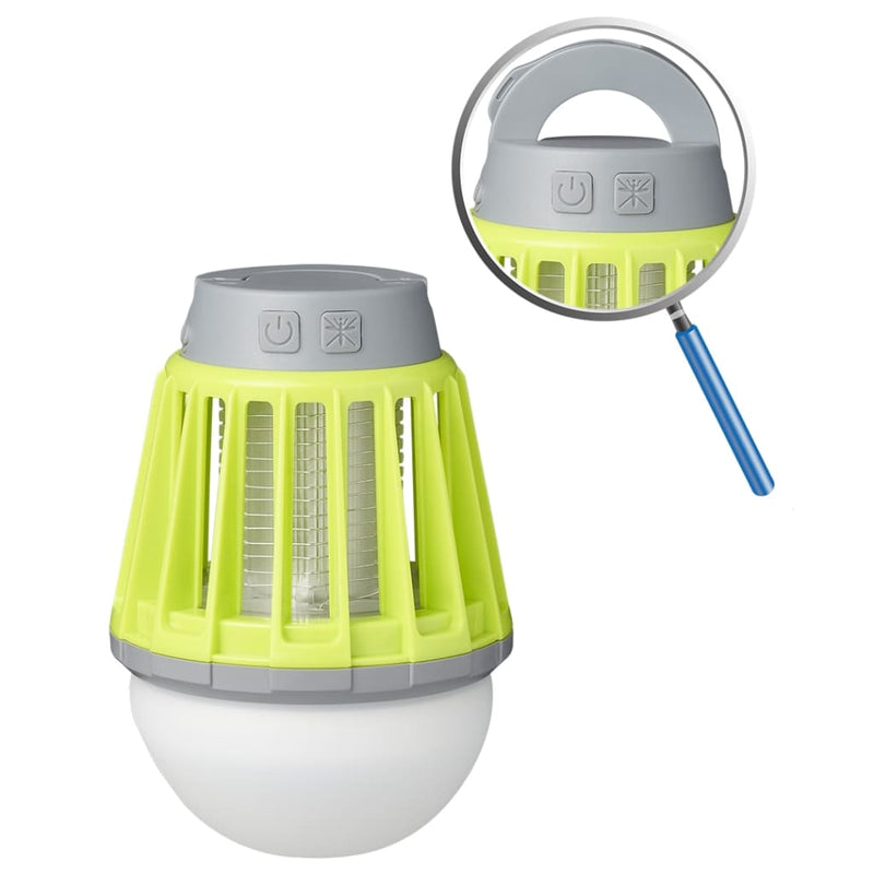 Load image into Gallery viewer, Proplus camping insectenlamp 2-in-1 oplaadbaar groen grijs
