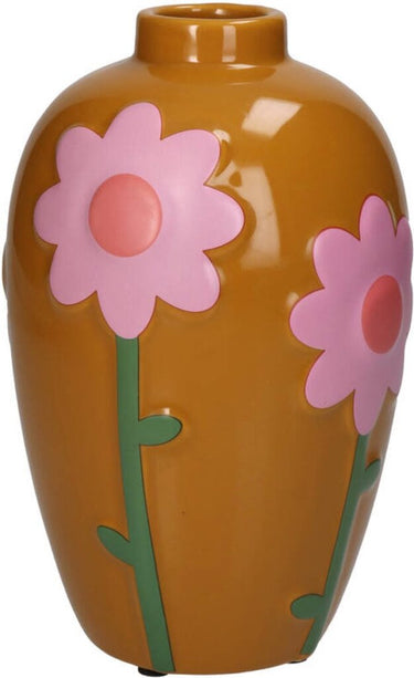 Diversen vaas bloemen multi 13x13x20cm