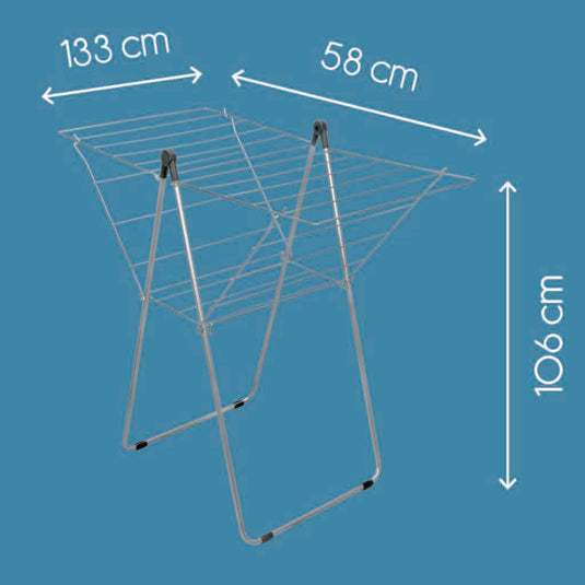 Tomado -metaltex vento 25 droogrek 133x109x58 cm zilver 25m drooglengte