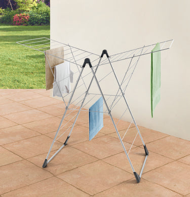 Tomado-metaltex vento 25 droogrek 133x109x58 cm zilver 25m drooglengte