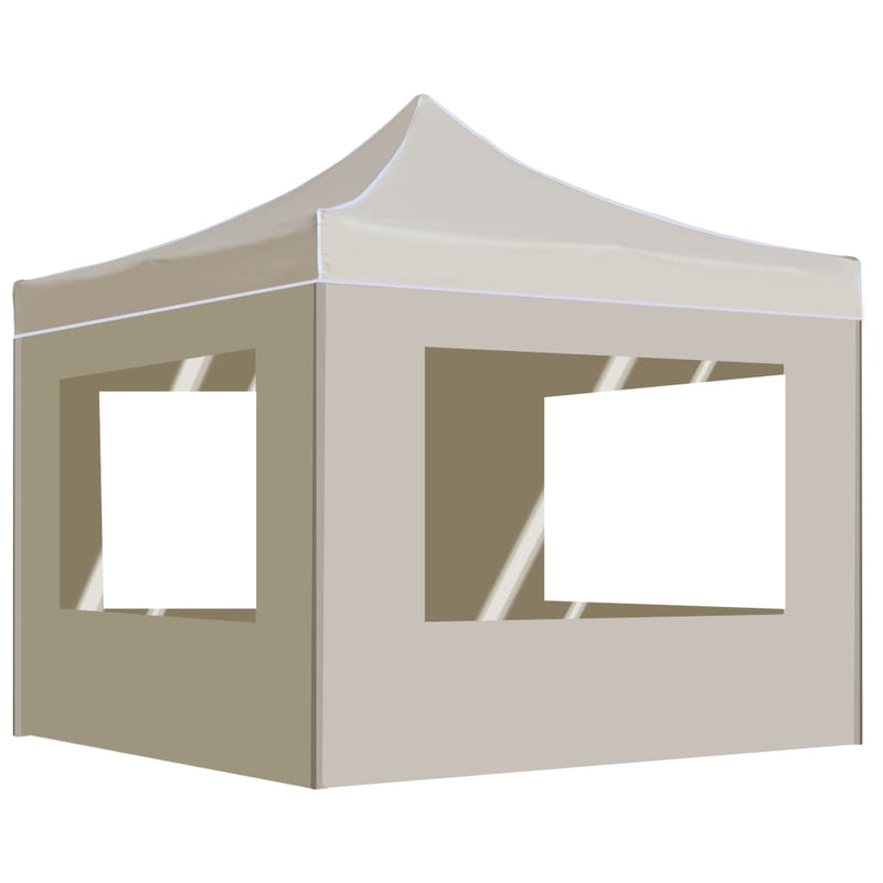 Load image into Gallery viewer, Vidaxl partytent inklapbaar met wanden 3x3 m aluminium crème
