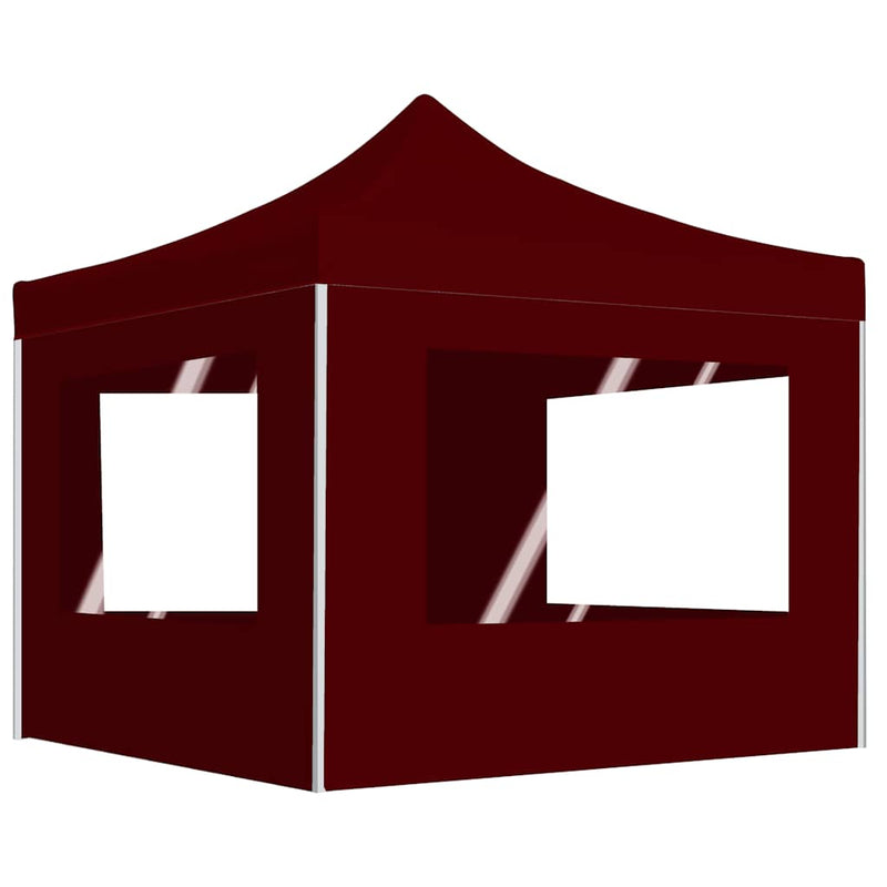 Load image into Gallery viewer, Vidaxl partytent inklapbaar met wanden 3x3 m aluminium wijnrood
