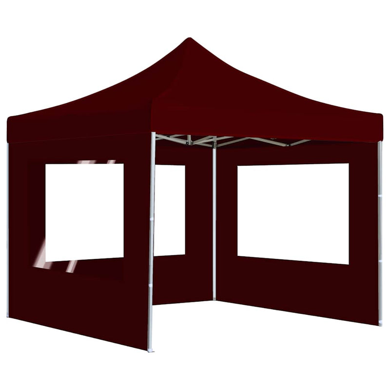 Load image into Gallery viewer, Vidaxl partytent inklapbaar met wanden 3x3 m aluminium wijnrood

