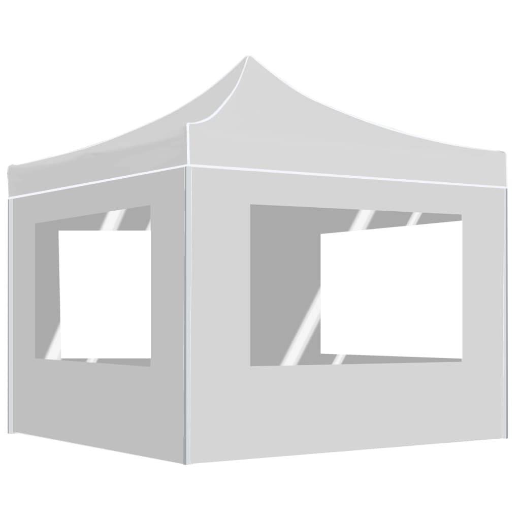 VidaXL Partytent inklapbaar met wanden 3x3 m aluminium wit