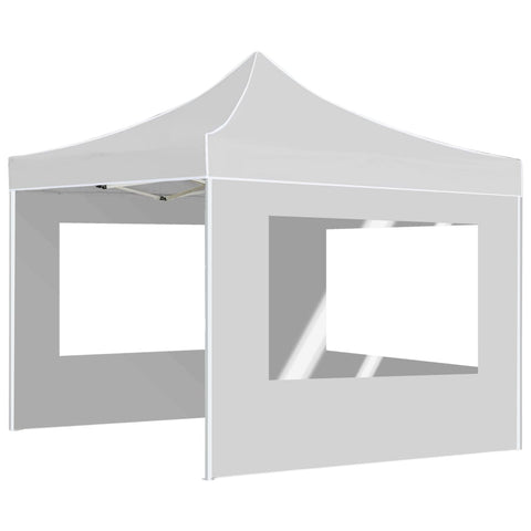 VidaXL Partytent inklapbaar met wanden 3x3 m aluminium wit