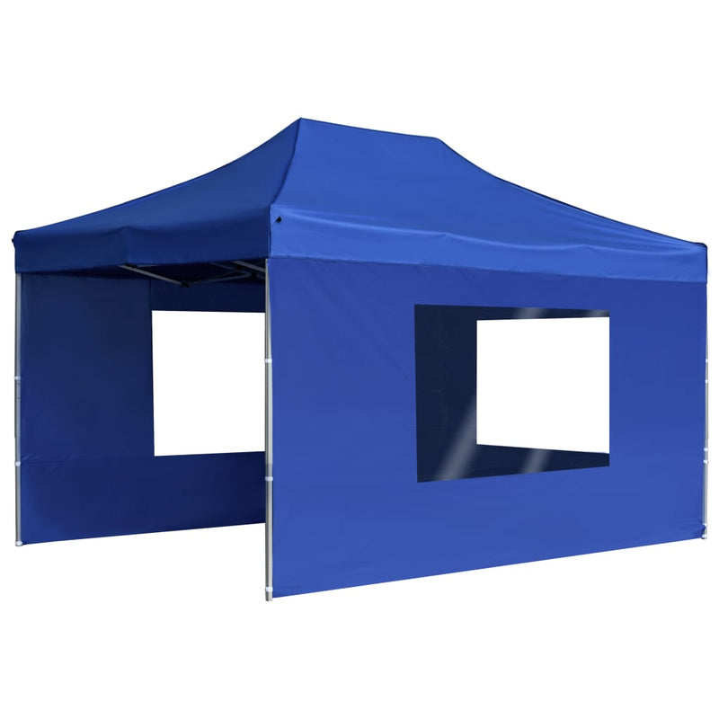 Load image into Gallery viewer, Vidaxl partytent inklapbaar met wanden 4,5x3 m aluminium blauw
