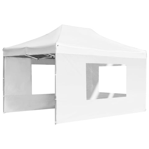 VidaXL Partytent inklapbaar met wanden 4,5x3 m aluminium wit