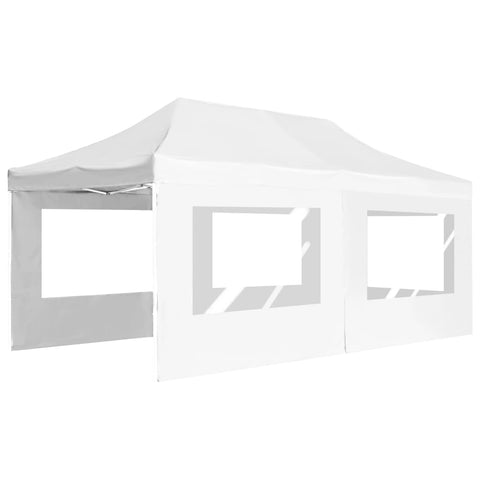 VidaXL Partytent inklapbaar met wanden 6x3 m aluminium wit