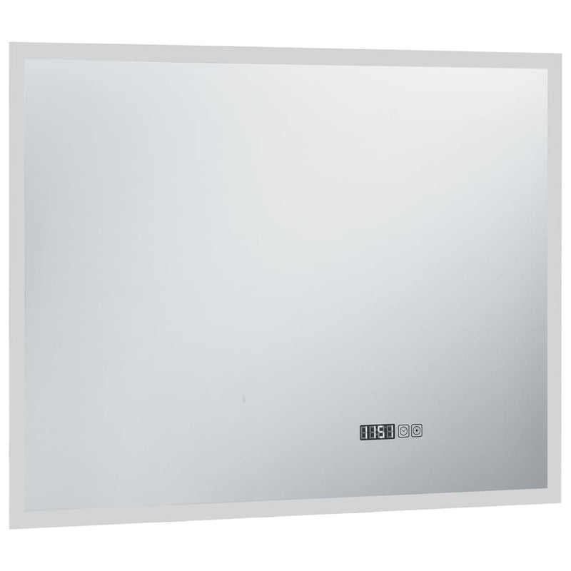Load image into Gallery viewer, Vidaxl badkamerspiegel led met aanraaksensor en tijdweergave 80x60 cm
