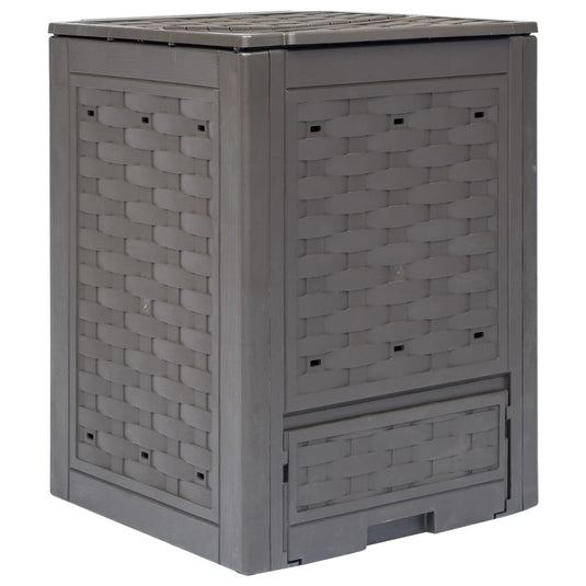 Vidaxl compostbak 300 l 60x60x83 cm kunststof rattan bruin