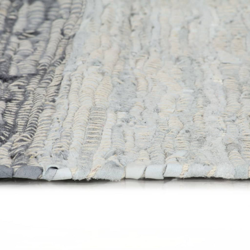 Load image into Gallery viewer, VidaXL Vloerkleed chindi handgeweven 160x230 cm leer grijs
