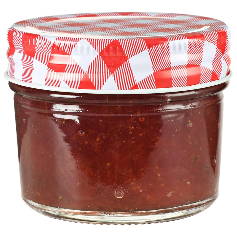 Load image into Gallery viewer, Vidaxl jampotten met wit met rode deksels 24 st 110 ml glas
