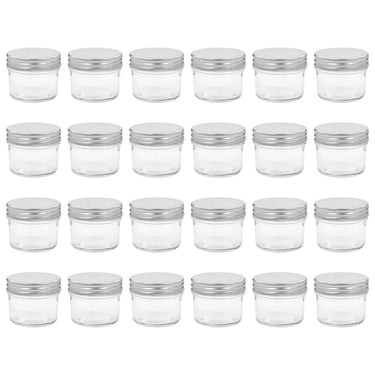 Vidaxl jampotten met zilverkleurige deksels 24 st 110 ml glas