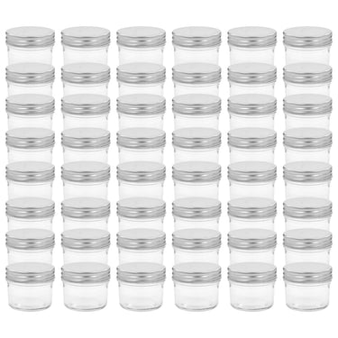 Vidaxl jampotten met zilverkleurige deksels 48 st 110 ml glas