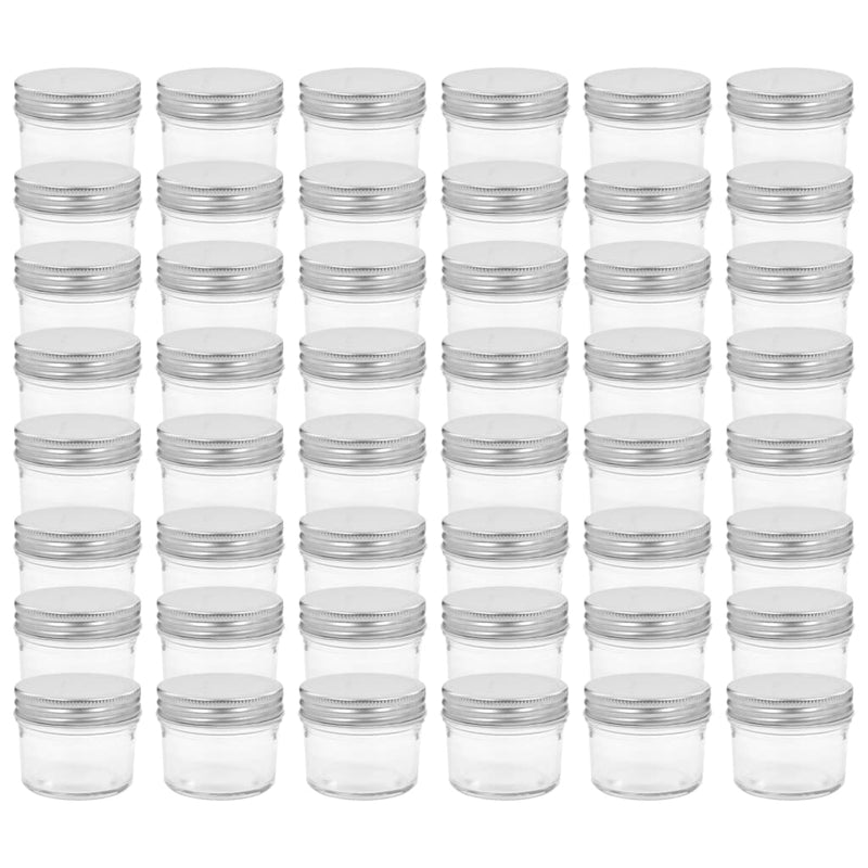 ギャラリービューアに画像をロードする, Vidaxl jampotten met zilverkleurige deksels 48 st 110 ml glas
