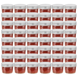 Vidaxl jampotten met zilverkleurige deksels 48 st 110 ml glas