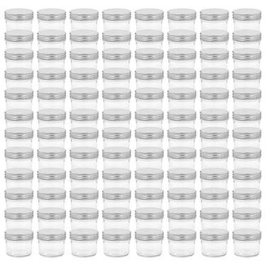 Vidaxl jampotten met zilverkleurige deksels 96 st 110 ml glas